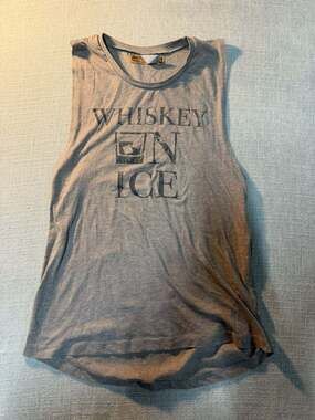 License To Boot Women's Whiskey On Ice Graphic Muscle Tank Top